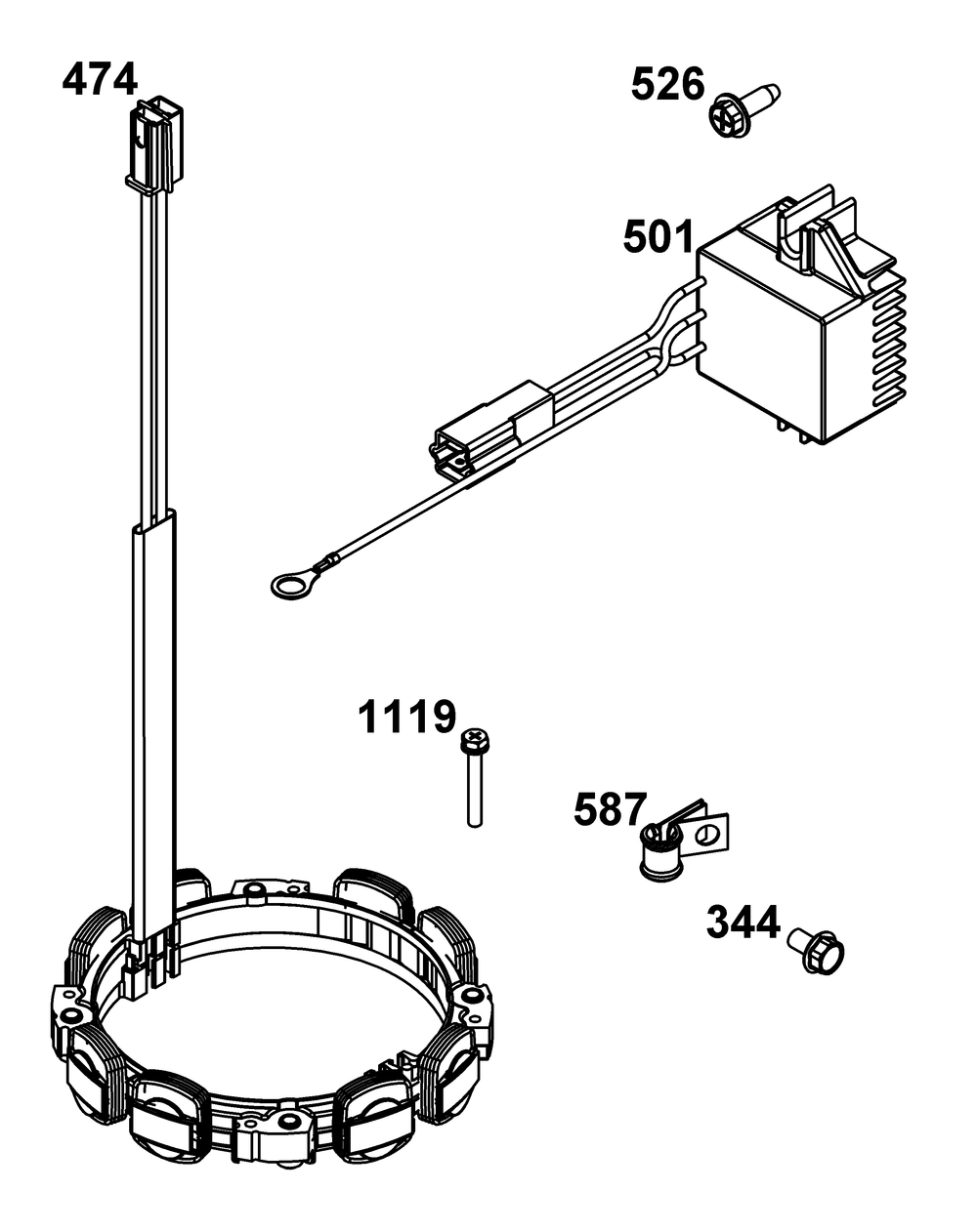 Alternator Group Diagram and Parts List for 613777-0016-J1 400000 - 699999 Briggs and Stratton Engine